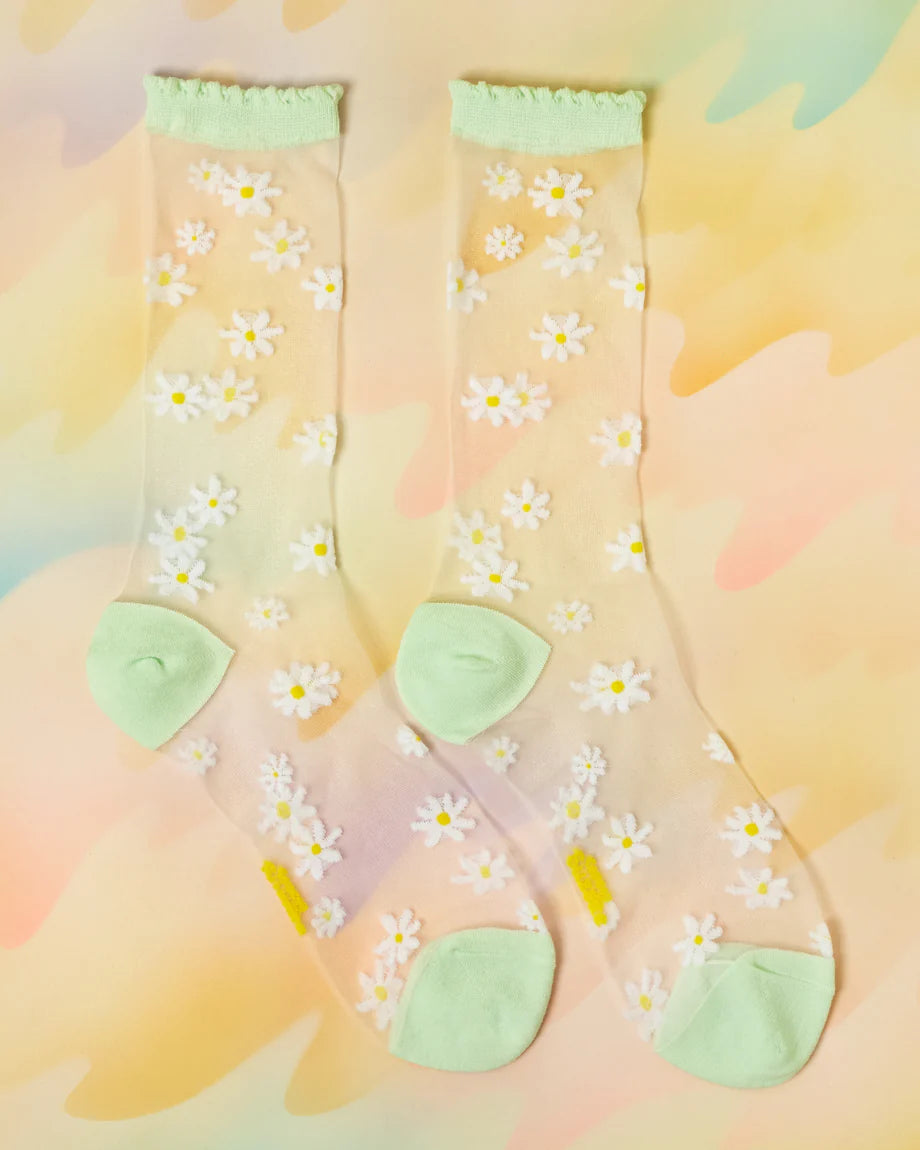 Sheer Daisy Socks