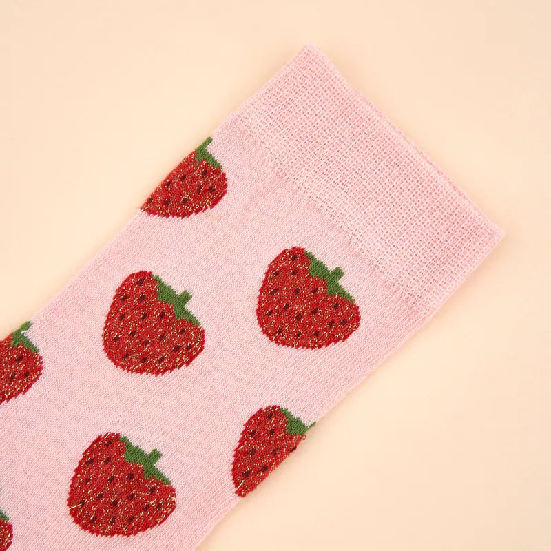 Glittery Strawberry Socks