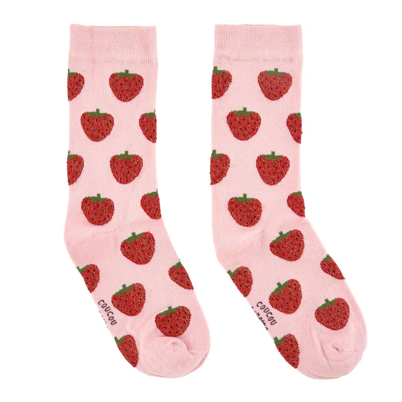 Glittery Strawberry Socks