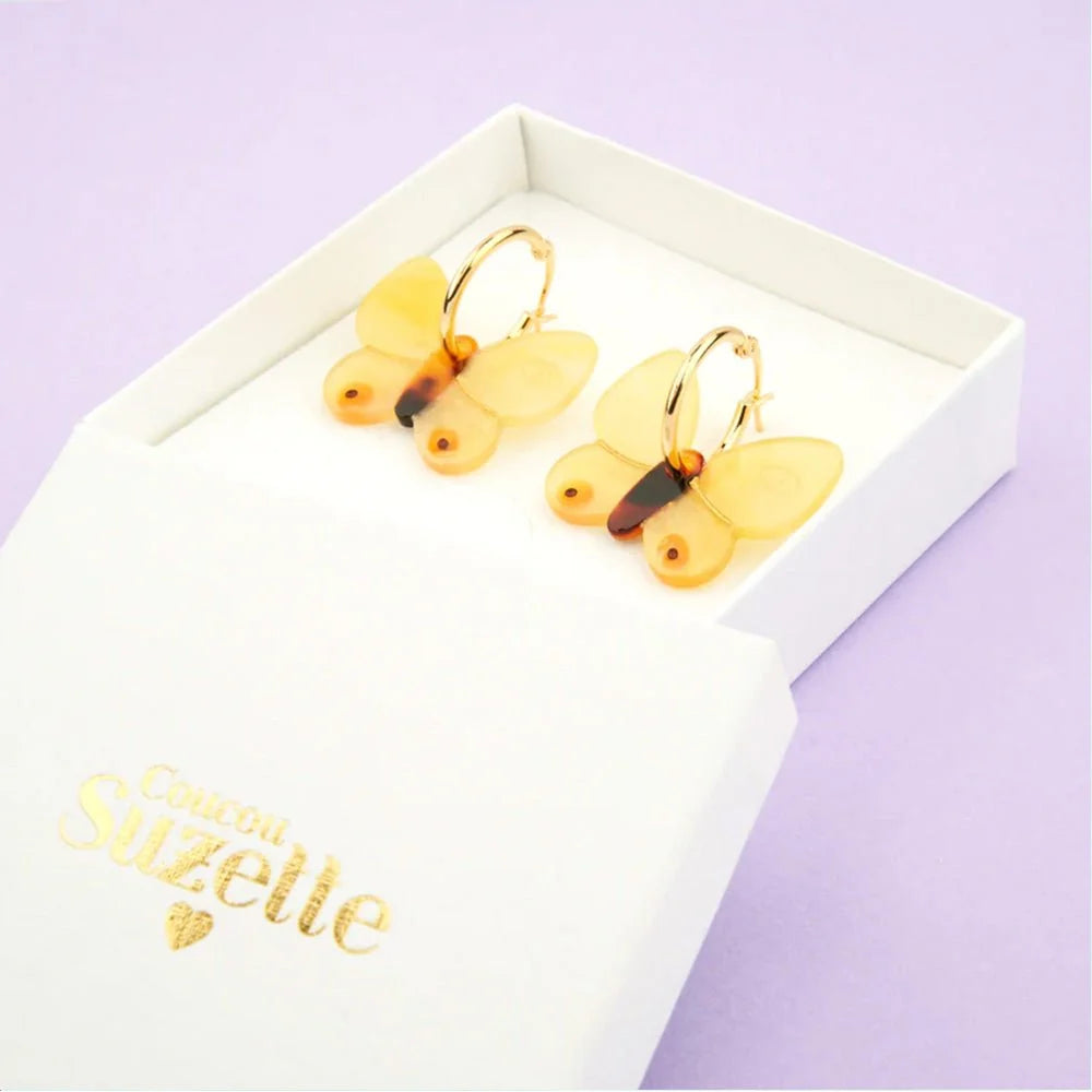 Yellow Butterfly Earrings