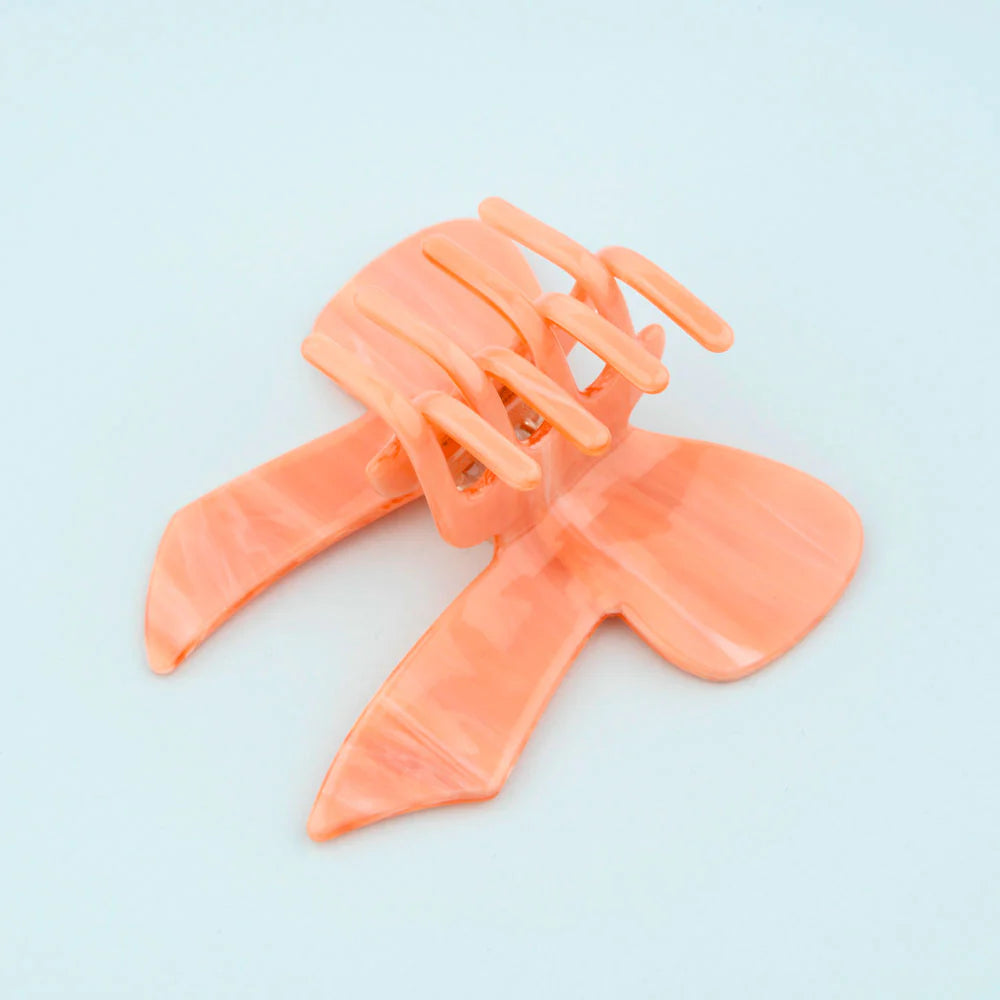 Pink Rose Bow Hair Claw
