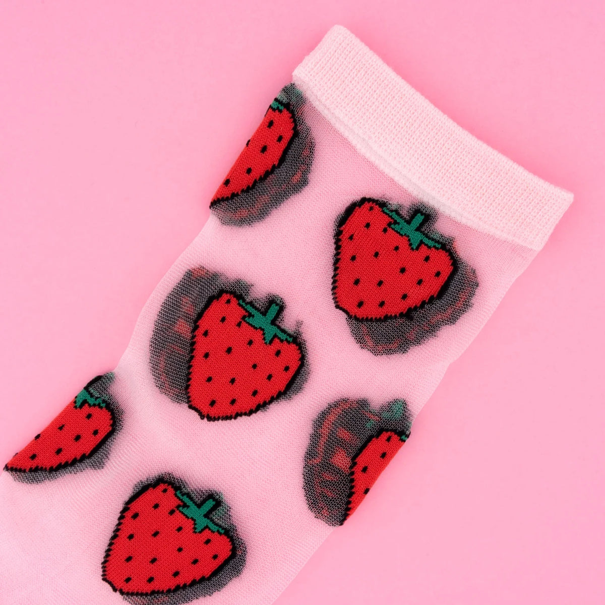 Sheer Strawberry Socks