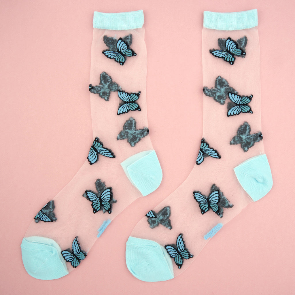Sheer Butterfly Socks