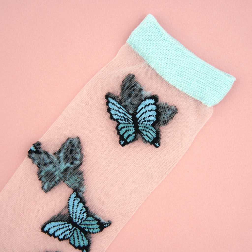 Sheer Butterfly Socks
