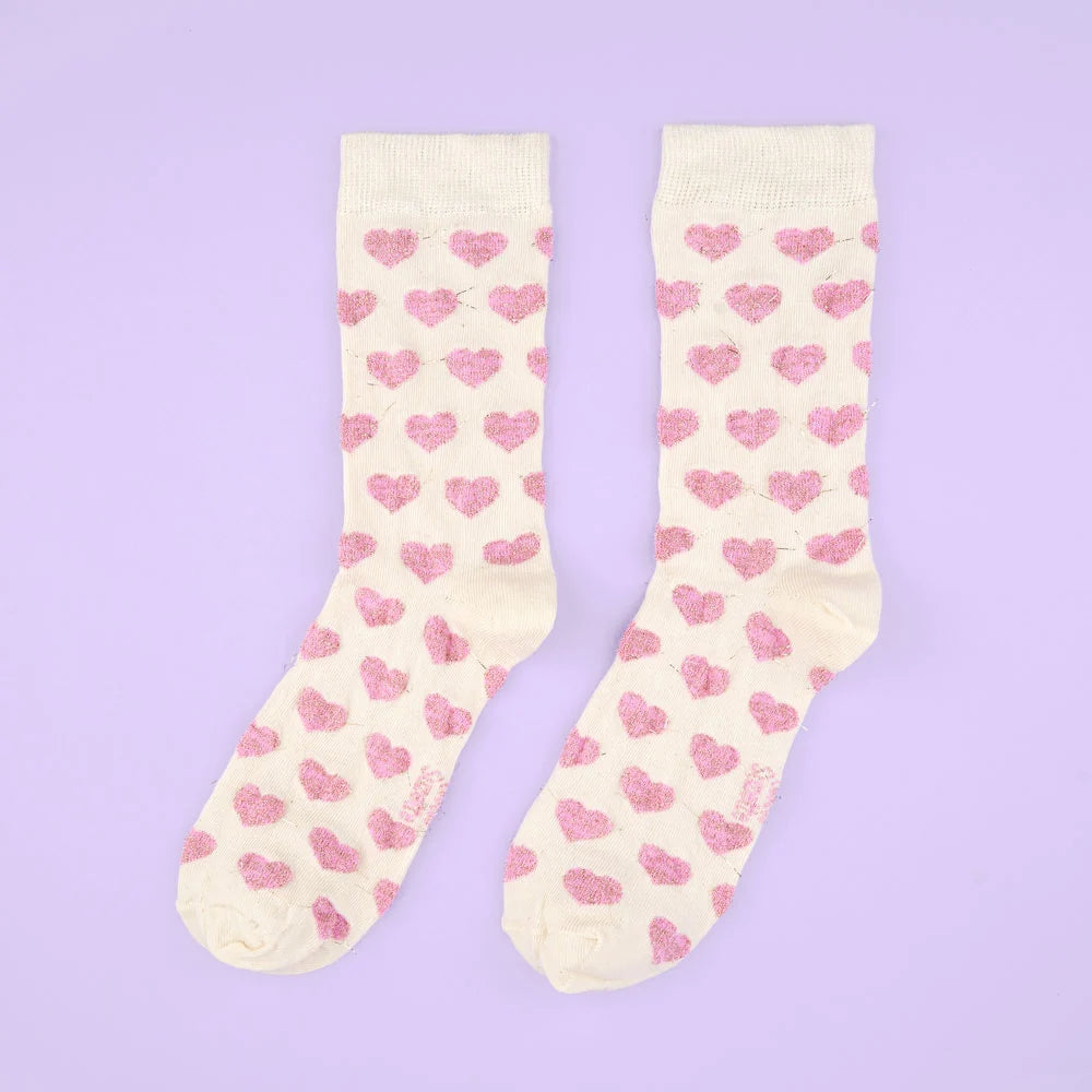 Pink Heart Socks