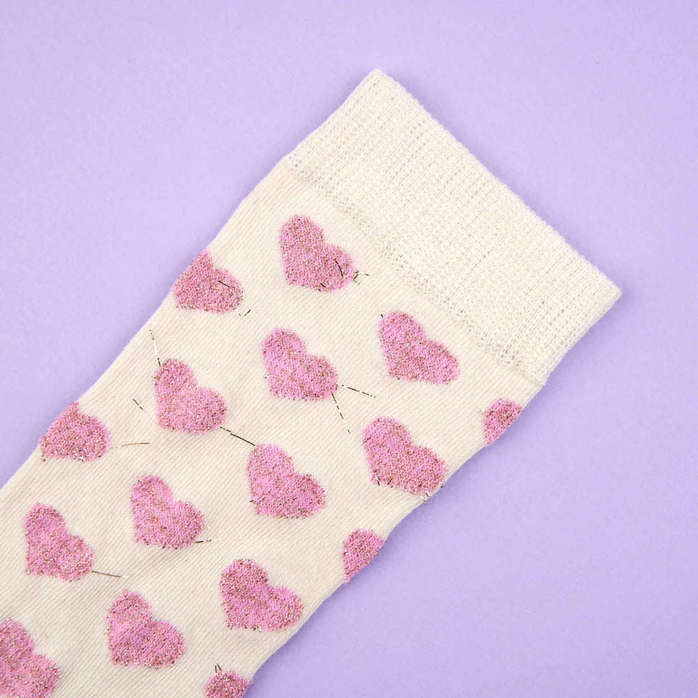 Pink Heart Socks