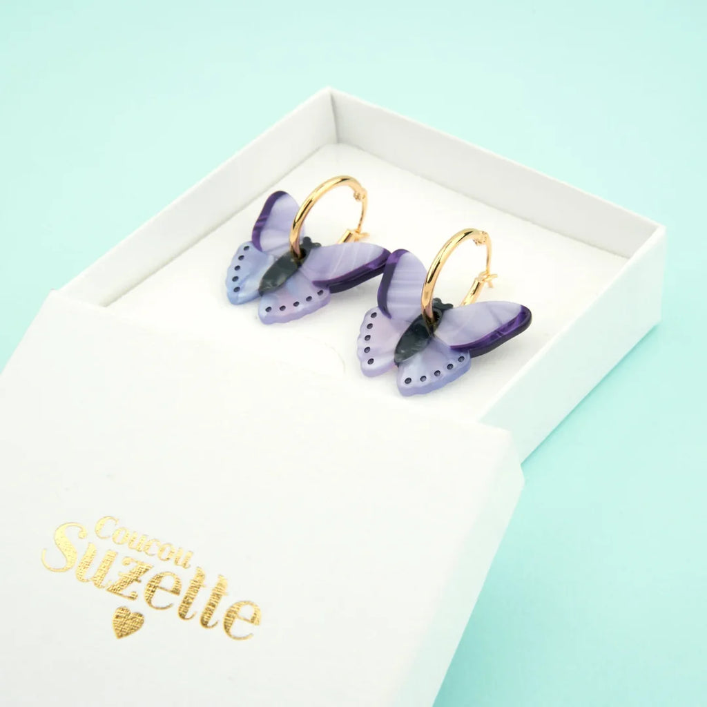 Purple Butterfly Earrings