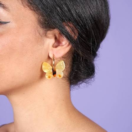Yellow Butterfly Earrings