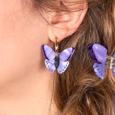Purple Butterfly Earrings